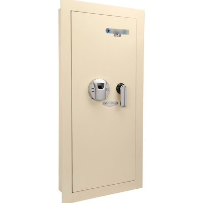 Beige Wall Safe 0.82 Cubic Ft - Secure Storage With Steel And 2 Deadbolts Convenient Interior Locking Compartment Mounting Facility