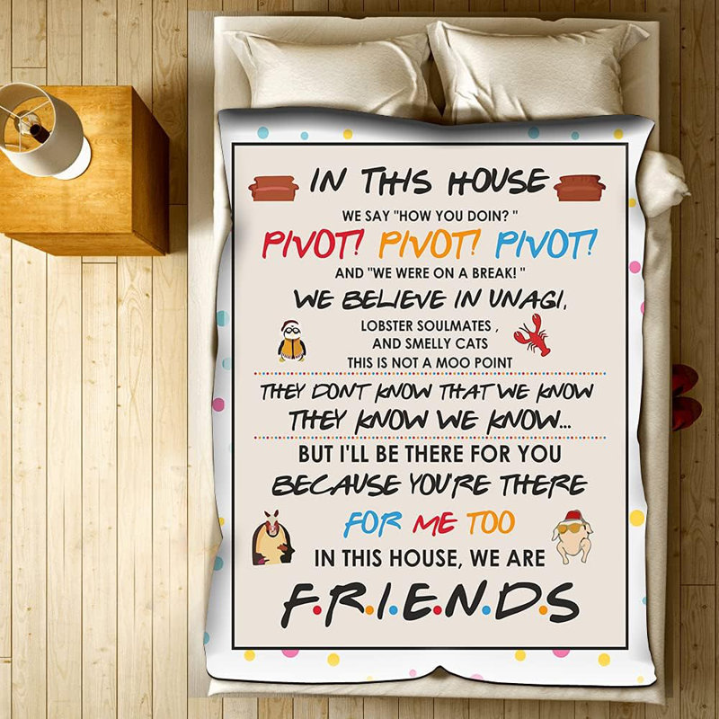 Couverture Personalized Friends - jeté en molleton avec boîtes de vitesses pour Noël et anniversaire. (30 po x 40 po)