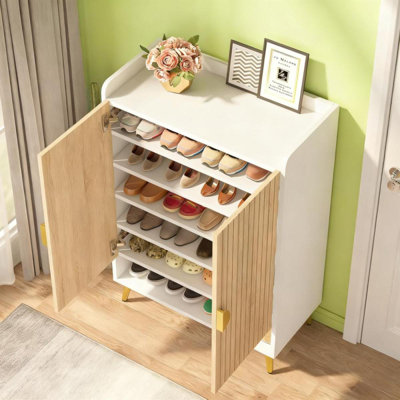 Armoire à chaussures en bois à 7 niveaux