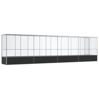 Volière avec extension vidaXL argenté 328,5 po x 42,1 po x 83,5 po