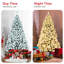 Arbre de Noël artificiel blanc non éclairé avec branches en PVC, base pliante en métal-821983809