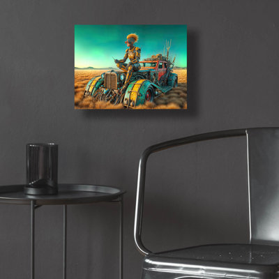 Epic Art 'Cyberpunk Driver 2' by Rey Klimt Acrylic Glass Wall Art, 16" x 12"