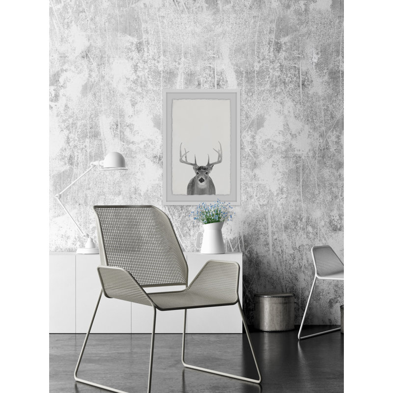 Grey Deer - Single Picture Frame Print, 30 cm H x 20 cm W