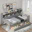 Wooden Multi-Functional Daybed With Storage Shelves, 2 Drawers And Study Desk-771817246