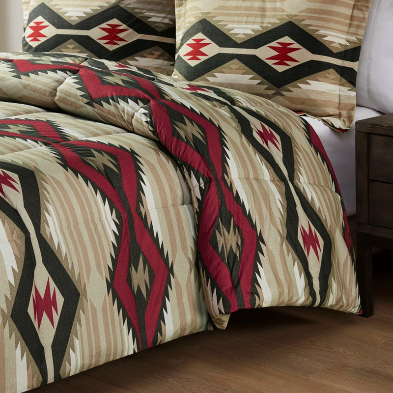 Literie en duvet synthétique très grand - Face avec oreiller décoratif en microfibre à motif écossais et imprimé à l'envers, édredon à l'année, 2 taies décoratives et édredon lavable à la machine