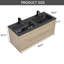 Meuble-lavabo mural moderne de 48 po avec lit double noir mat intégré? Lavabo, finition chêne Evita