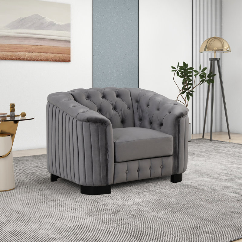 Fauteuil moderne simple avec coussin de siège épais et amovible, pour vous détendre et ajouter du style à n'importe quel espace