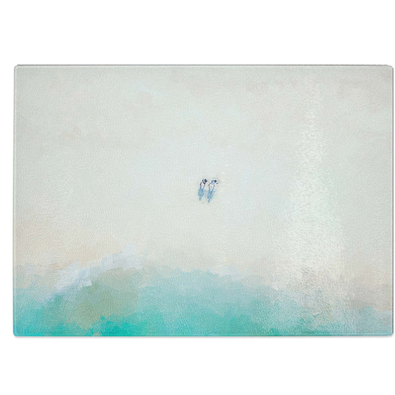Tempered Glass Two on the Beach in Abstract Chopping Board, 39 cm W x 28.5 cm L