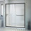 Porte de douche coulissante semi-encadrée transparente DreamLine Infinity-Z 81 cm P x 152 cm L x 190 cm H, avec bonde à gauche et receveur de douche blanc.