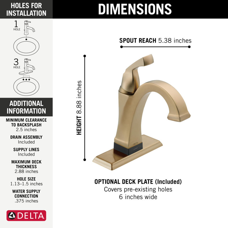 Robinet de salle de bain Dryden Touch2O avec technologie sans contact, Bronze-Champagne lustré