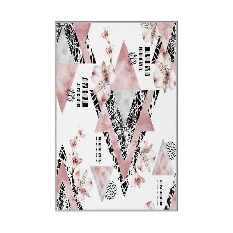 Antibacterial Hall Carpet (2.6 x 6.6 Ft) | 100% Polyester, 0.4 in Pile Height | Non-Slip PVC Dot Underside, Machine Washable | 3D Digital Printing, Durable & Stylish for Entryways, Living Rooms & More
