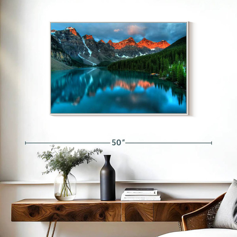 Tranquil Moraine Lake, Cadre flottant blanc, 37 po x 25 po