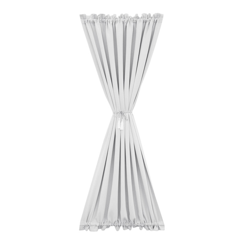 Paire de rideaux à portes françaises en mélange de polyester Rurée, Blanc, L 52 po x L 72 po