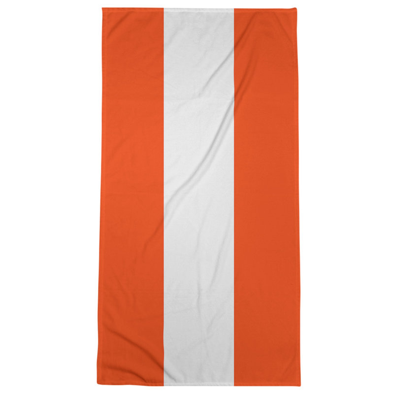 Bath Towel, Light Orange/White