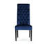 Ensemble de 2 chaises de salle à manger Marie, bouleau, velours bleu marine à haut dossier