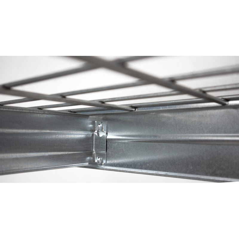 Galvanized Steel 4-Shelf Wire Deck Storage Unit