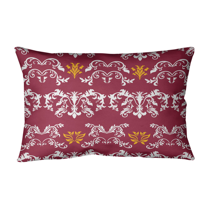 Housse de coussin rectangulaire Arizona Football Baroque, Faux lin, Blanc / rouge / jaune