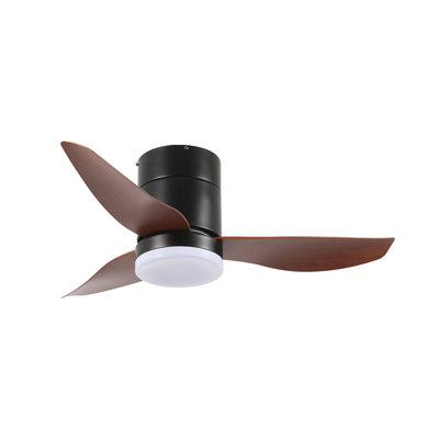 36 In. Black Indoor Ceiling Fan With Light Remote Control, Quiet Dc Motor 3 Abs Blade Ceiling Fans 6-Speed Levels