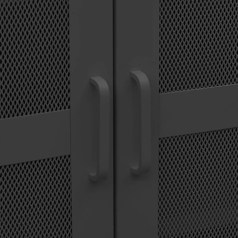Armoire de rangement avec portes en filet pour le salon, Anthracite