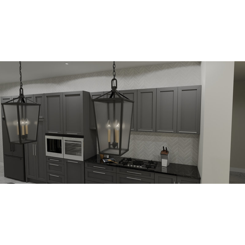 Galvis 3-Light Matte Black Mini Pendant Light