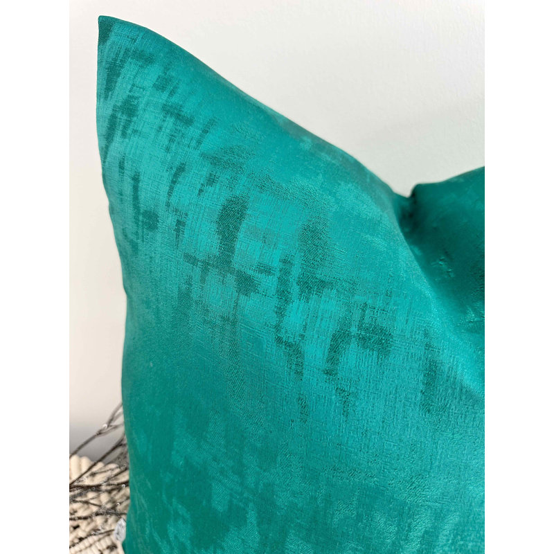 Abstract Teal Square Cushion Cover