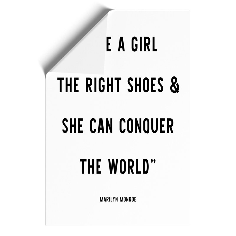 Conquer the World - Unframed Typography, 84cm H x 59cm W x 0.1cm D