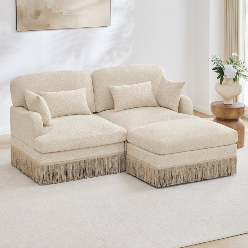 Canapé Comfy Chenille Leopard, Beige Chenille