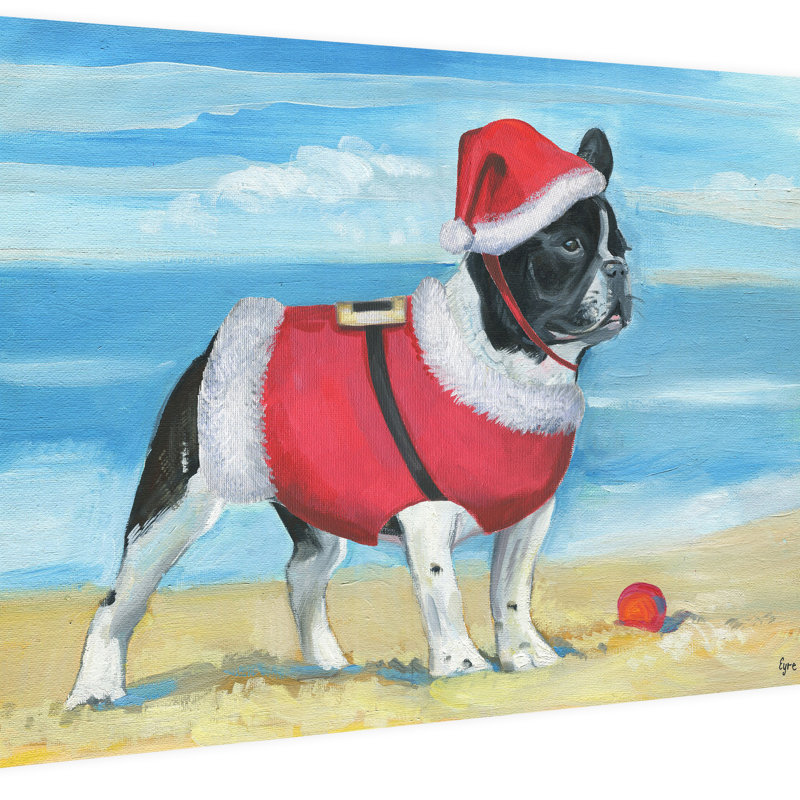 Santa At The Beach by Eyre Tarney - Wrapped Canvas Painting, 30cm H x 45cm W x 3.81cm D