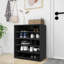  Armoire à chaussures en bois d'ingénierie blanc lustré 23,6 x 13,8 x 27,6 po-891671712