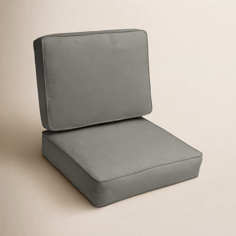 Outdoor Sunbrella Seat/Back Cushion, Canvas Charcoal Sunbrella® Canvas, 22" W x 22" D