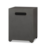 20"H Square Metal Propane Tank Cover and Side Table by Real Flame