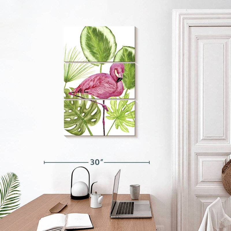 Flamant rose tropical Brampt II, H 32 po x l 20 po