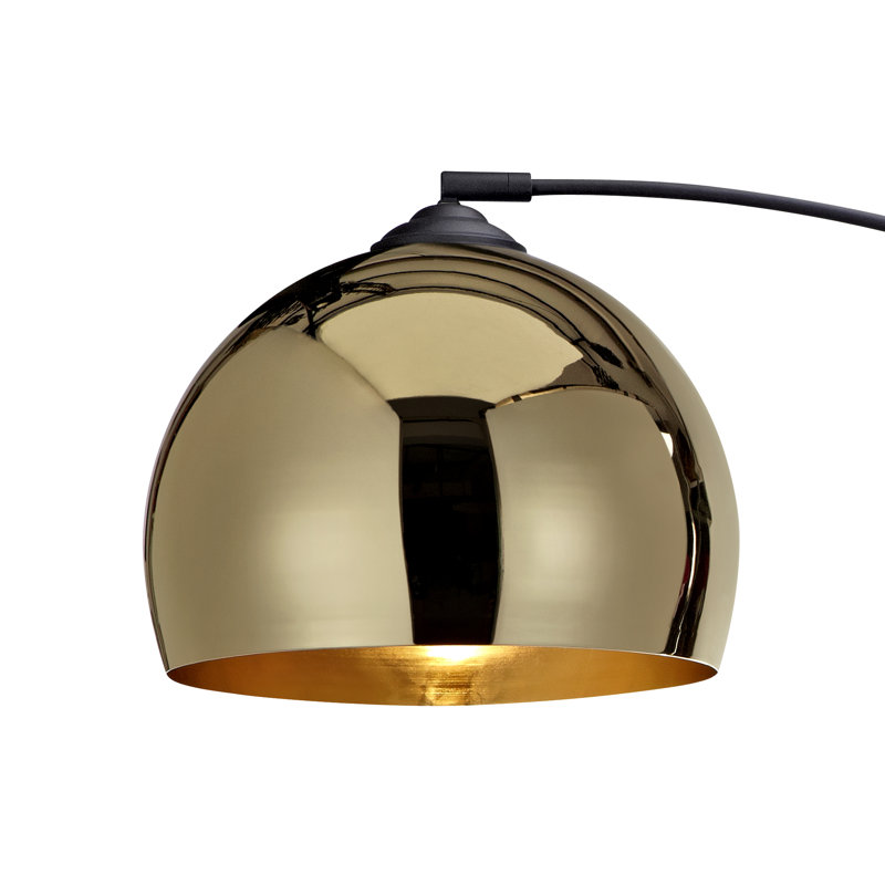 Adjustable Gold Arc Floor Lamp with Faux Marble Base