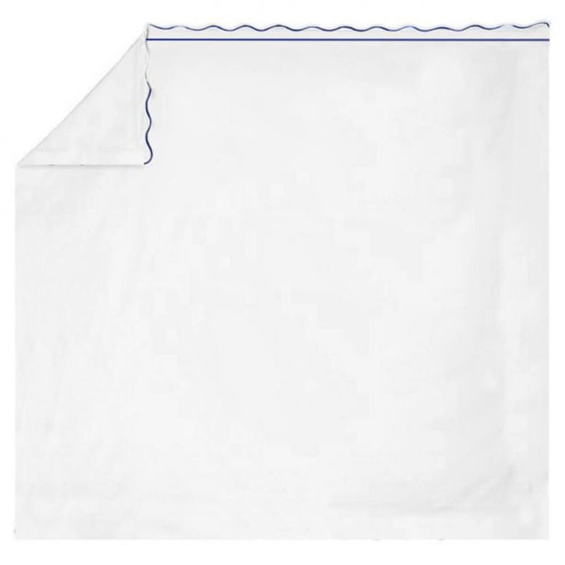 400TC Cotton Scallop Embroidery & Border Cotton 4 Piece Sheet Set Fitted Sheet Fits Upto 16" Deep Pocket, Queen Sheet Set