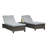 Ashyra 78.7cm Long Reclining Double Chaise with Cushions and Table
