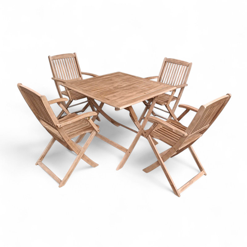 Square 5 - Piece 4 - Person 90Cm L Outdoor Dining Table Set