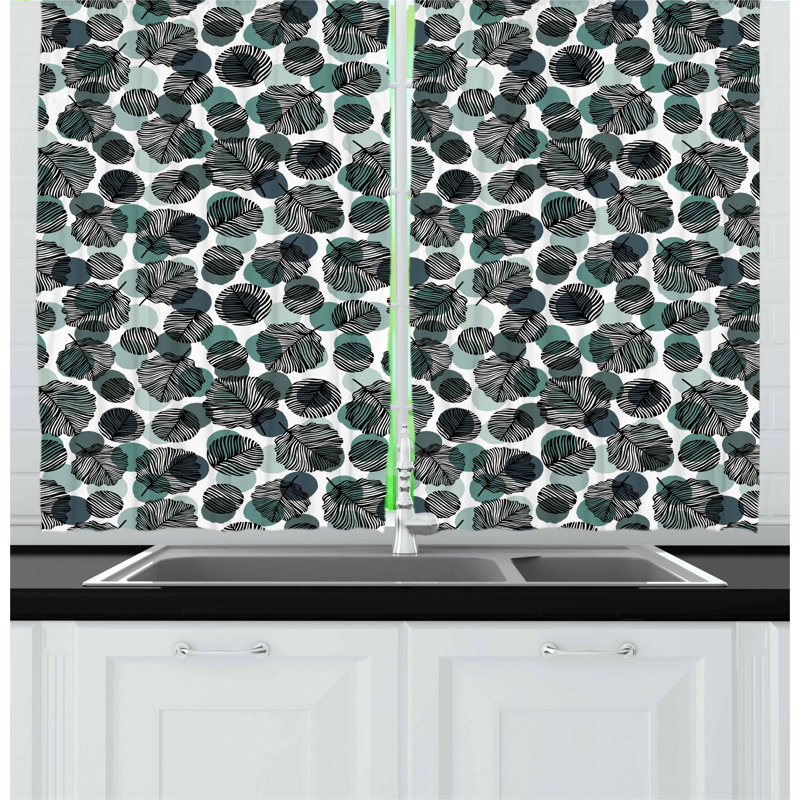 Floral Tailored Kitchen Curtain