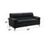Causeuse 83 po Eilene, cuir fleur noir