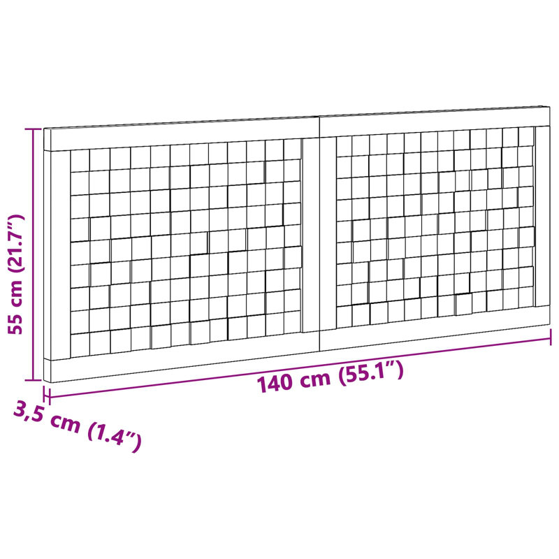 Solid Wood Headboard, European Double (140 x 200 cm)
