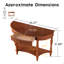 Console demi-lune en bois massif avec tiroir et tablette, table d'entrée incurvée à cannelures vintage pour vestibule de couloir, canapé à espace étroit avec pieds sculptés à colonne romaine, brun rustique-988604630