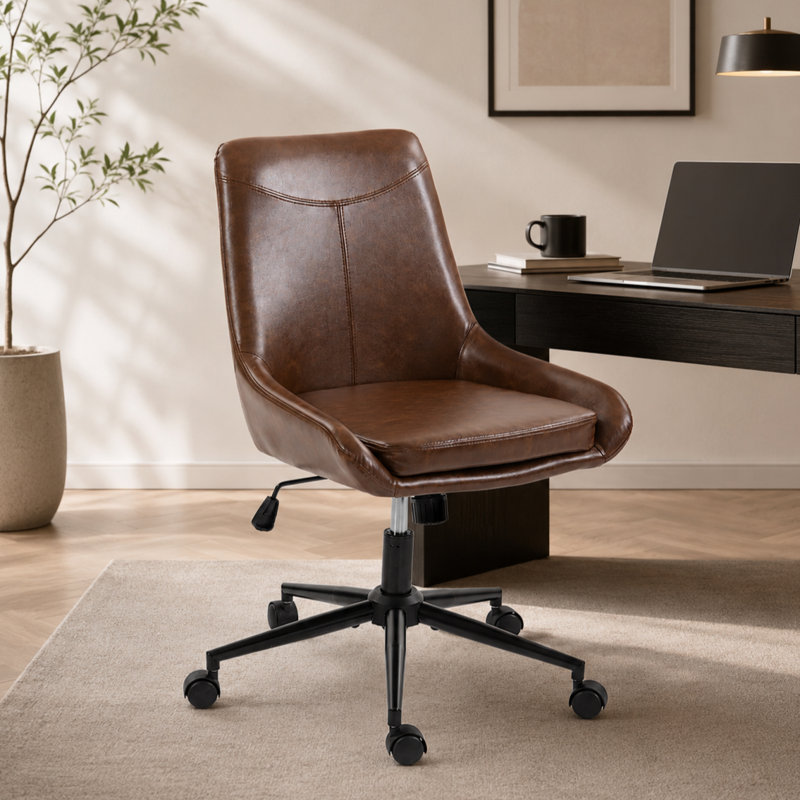 Chaise de bureau pivotante en similicuir