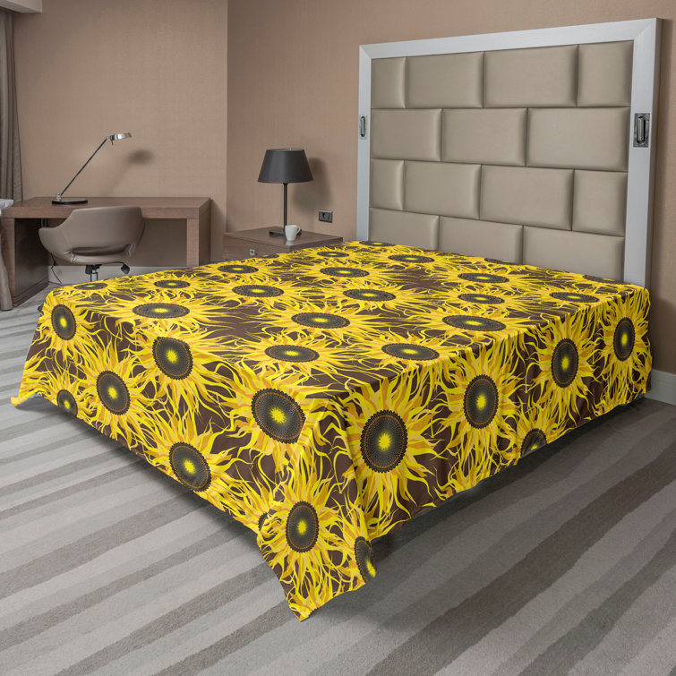 Drap plat à motif floral bohème Ambesonne