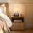 Maxwell 14 in. Mid-Century Modern LED Bedside Table Lamp with Fabric Square Shade