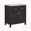 30" Bathroom Vanity with Ceramic Sink, Modern Grey Single Bathroom Cabinet with 2 Doors and a Shelf, Soft Close Doors-112605893