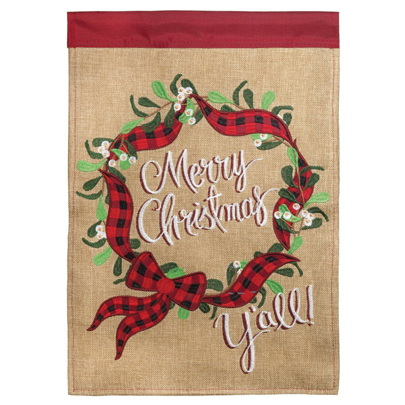 Couronne de ruban en nylon 2 faces 42 x 29 po Drapeau pour la maison
