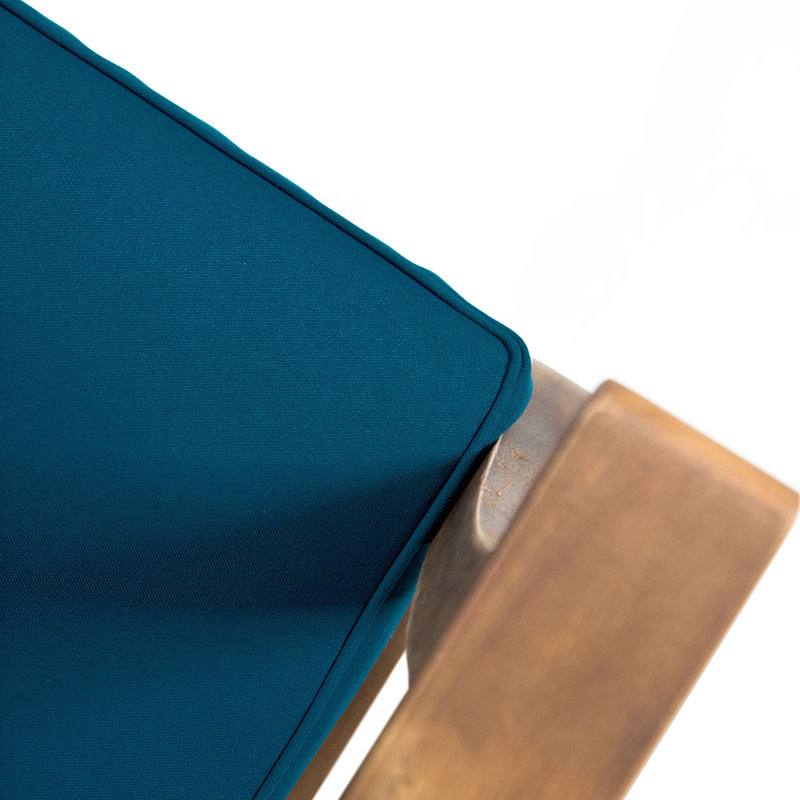 Ensemble de 2 chaises club, Naturel, Bleu