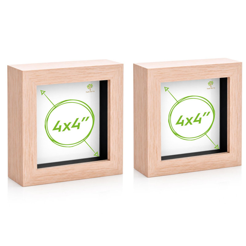 Nicola Spring - 3D Box Photo Frames, 12.5cm H x 12.5cm W x 3.5cm D, Beige