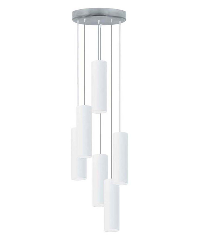Denegal 6 - Light Cluster Pendant, White, Grey