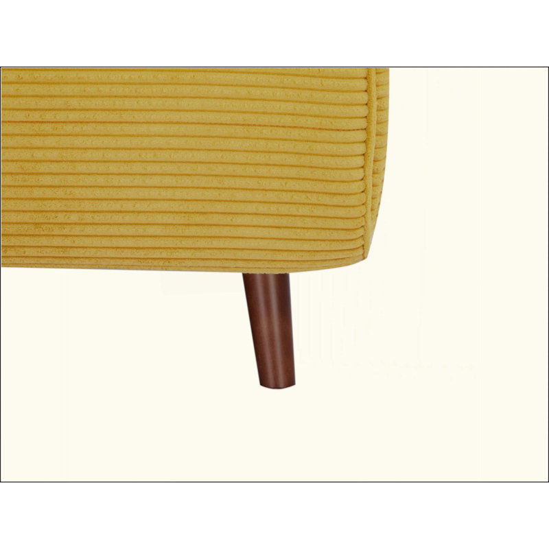 Chaise convertible 3 en 1, canapé-lit rembourré avec dossier réglable et accoudoirs en hêtre massif pour les petits espaces