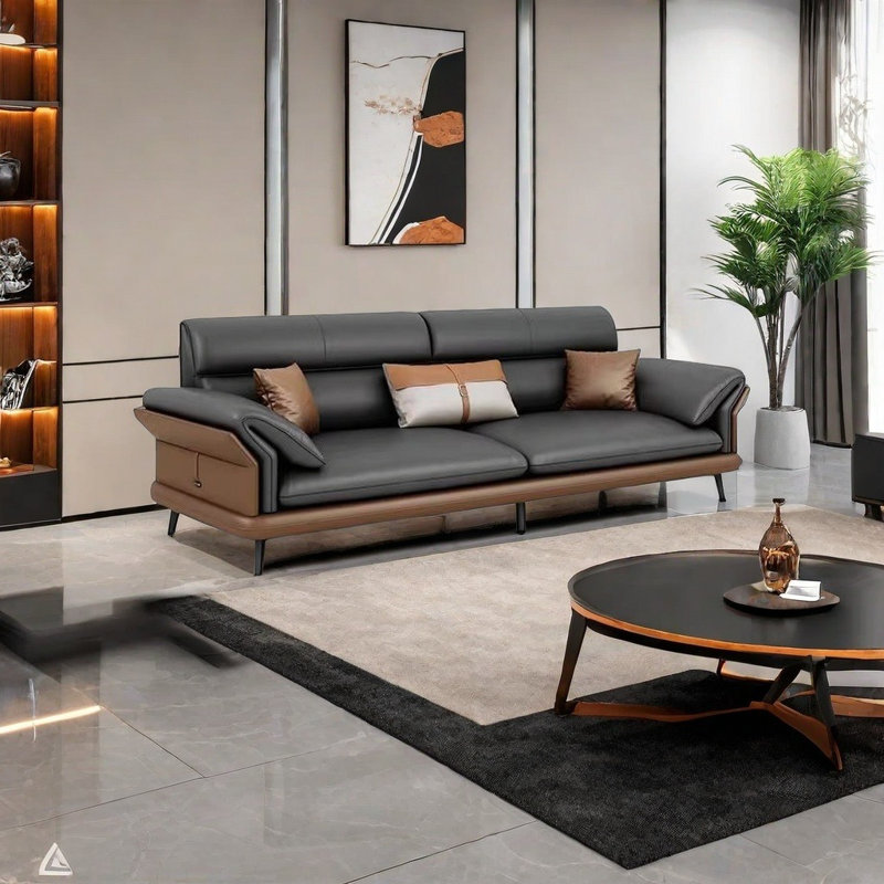 Canapé de réception simple de style italien, H 33,1 po x l 82,7 po x P 35,4 po